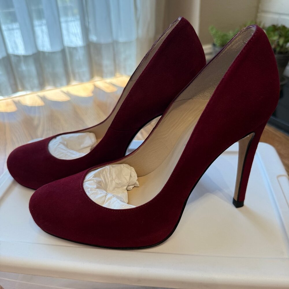 NWT L.K. Bennett Harley Mulberry Suede Pumps 38 8 New
